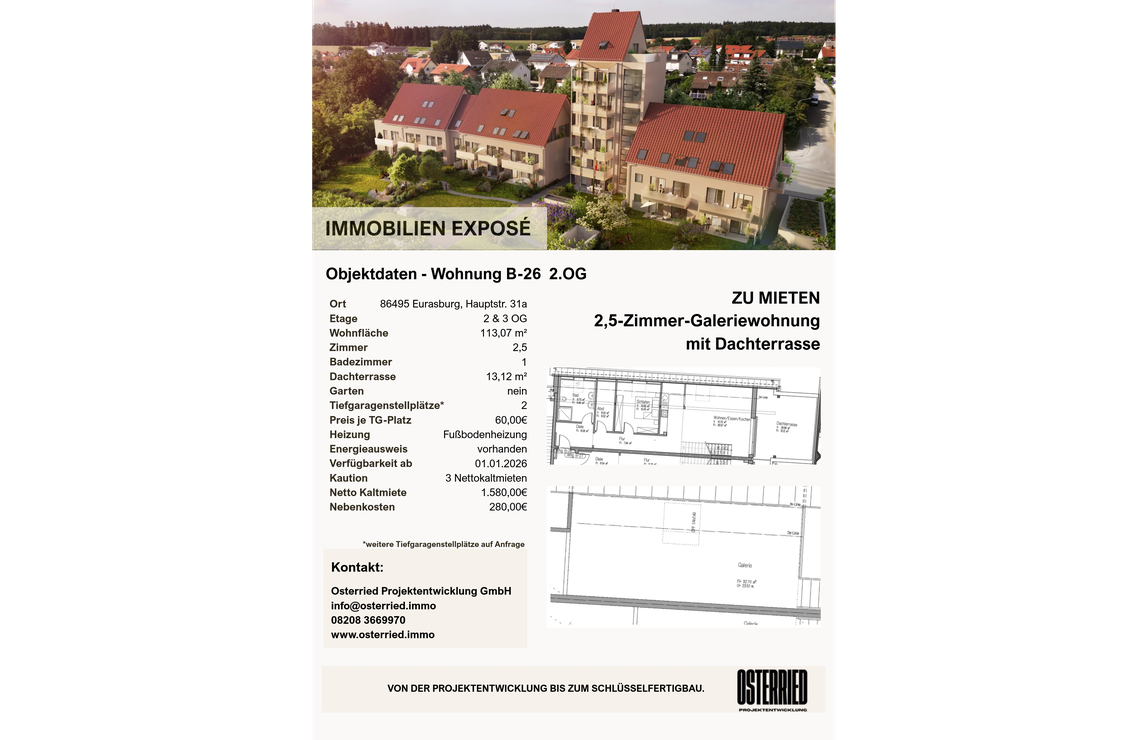 Exposé B-26 2.OG 2,5-Zimmer-Galeriewohnung mit Dachterrasse